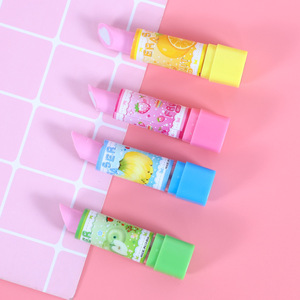 Gomme à effacer créative et réaliste en forme de rouge à lèvres, gomme à effacer en forme de fruits de dessin animé, fournitures scolaires pour étudiants, petit prix mignon - Product Image 3