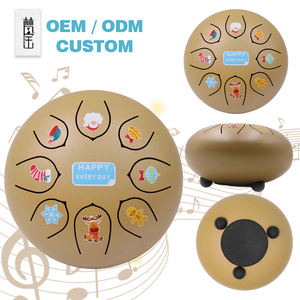 Tamburo a lingua in acciaio dorato da 6 pollici con logo personalizzato, design compatto per bambini, tamburo a mano delicato con LOGO personalizzato - Product Image 1