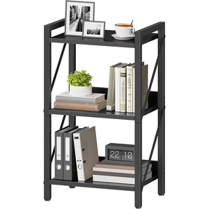 Estantería marrón rústica de 5 niveles, estantería Industrial para libros con 2 ganchos, estante organizador de almacenamiento - Product Image 2