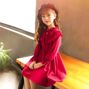 Nuovi prodotti sul mercato della cina <span class=keywords><strong>rosso</strong></span> piccoli bambini ragazze manica lunga abiti da festa per il compleanno del bambino di importazione di esportazione - Product Image 3