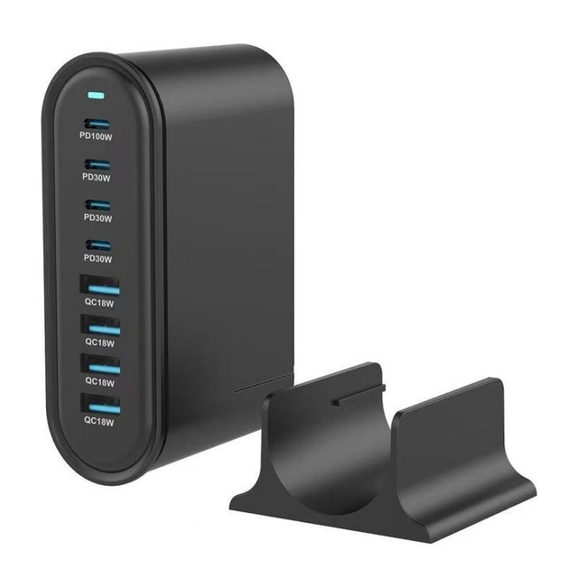 240W 4 Type C 4 Usb Gan Best Selling Portable Multi-Purpose Smart Cell Phone Mobile LED Display Wall Chargers PD 100W Adapters