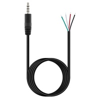 Câble audio stéréo personnalisé 2/3/4 pôles TS/TRS/TRRS 3,5 mm avec extrémité dénudée étamée et gaine PVC pour haut-parleur/microphone