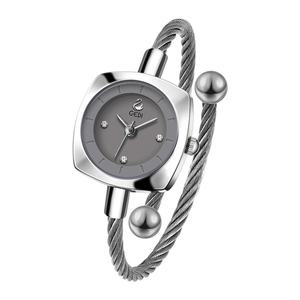 Montre-bracelet pour femme à motif cygne simple, mini, créative, avec bracelet en métal tressé, mouvement à quartz, sans ajustement nécessaire - Product Image 3