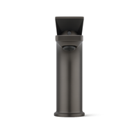 Robinet de lavabo de salle de bain gris anthracite en alliage, monotrou, pour lavabo de buanderie, avec deux flexibles de 9/16 po, poignée unique, eau chaude/froide, cartouche céramique