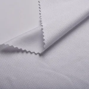 Professional supplier breathable 100%polyester white bird eye wicking mesh fabric for running wear