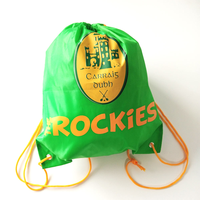 Sac à cordon personnalisé avec logo, en nylon imperméable et polyester réutilisable 210D, sac à dos de sport promotionnel réutilisable