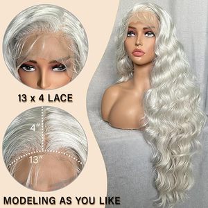 32 inch tổng hợp pha trộn tóc tóc giả ren phía trước với bé tóc trong suốt tổng hợp ren phía trước tóc giả - Product Image 2