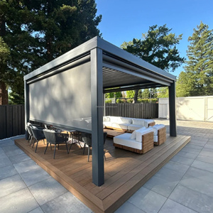Pérgola Ecológica Impermeable y Resistente al Viento, Venta Directa de Fábrica, 4*4 5*5 6*6, Gazebo de Aluminio Blanco y Negro 2025091214 - Product Image 5
