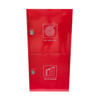 Armoire verticale rouge à deux niveaux pour matériel de lutte contre l'incendie et dévidoir de tuyau d'incendie, pour la sécurité au lieu de travail