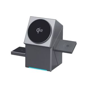 CuBeTrick X Professional Estación de Carga Inalámbrica 3 en 1 con Carga Rápida y Alineación Magnética - Salida de 15W Gris Enchufe Estadounidense - Product Image 2