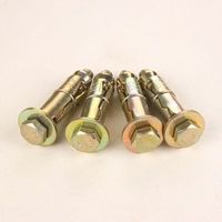 3pcs/4pcs Boulon d'ancrage en acier au carbone galvanisé M10 Tête hexagonale amovible Drop-in