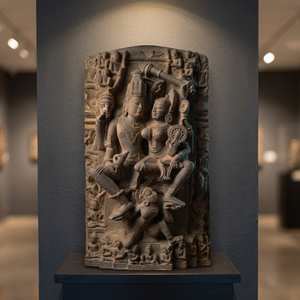 Escultura de Lakshmi Narayan de 12 Pulgadas, Ídolo del Templo Hindú de Vishnu Lakshmi - Product Image 2