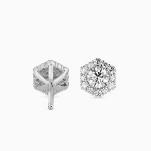 Boucles d'oreilles de luxe en diamant de laboratoire 1 carat couleur D, plaqué or 14K or blanc, taille brillant, certifiées IGI, bijoux de mariage - Product Image 4