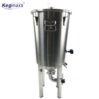 Kegmaxs – cuve de fermentation conique, 26,5 l, SS304, équipement de brassage de bière maison, bac d'égouttage, nettoyage de fût, moulin à Malt, serrure à bille, fût Corny