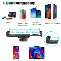 Support de tablette pour porte-gobelet de voiture, rotation à 360 degrés, support universel réglable pour tablette, compatible avec les téléphones portables