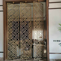 Panneaux muraux décoratifs CNC, utilisation multi-scènes, en acier inoxydable et aluminium, écran de séparation de pièce, motifs or rose