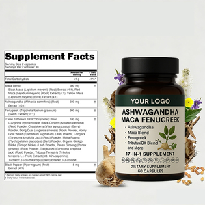 Suplemento Herbal Orgánico Más Vendido, Ashwagandha, Maca, Fenogreco, 60 Cápsulas, Sin Gluten, Vegano, Fábrica con Certificación ISO, OEM - Product Image 3