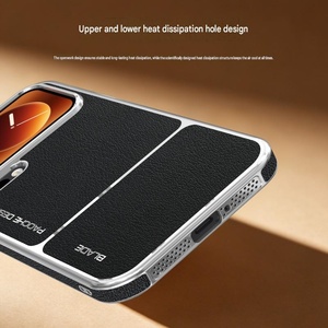 Étui de téléphone en cuir PU magnétique électroplaqué tendance pour Xiaomi 17 Pro Max 17 Ultra, compatible avec la charge sans fil, coque arrière antichoc - Product Image 2