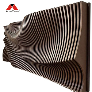 Alumtimes Mur-<span class=keywords><strong>Rideau</strong></span> Décoratif Moderne à Lamelles Vagues 3D Panneaux Muraux Paramétriques Façade Décorative Mur-<span class=keywords><strong>Rideau</strong></span> en Aluminium Ignifuge - Product Image 1