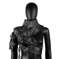 Harnais d'épaule unilatéral en PU pour femme, style rétro gothique urbain, avec armure stylée, service OEM, accessoire d'épaule, approvisionnement mondial