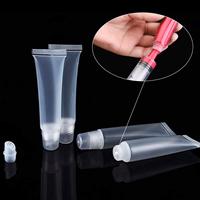 Contenants Tubes Souples en Plastique 10 ml pour Brillant à Lèvres, Vente en Gros, Vides avec Capuchon Rose Transparent pour Cosmétiques