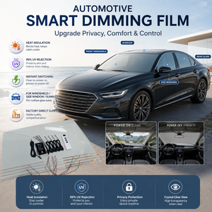 Film intelligent PDLC automobile, film de confidentialité commutable pour vitres de voiture, film à gradation électrique pour vitres latérales et arrière, <span class=keywords><strong>kit</strong></span> <span class=keywords><strong>sur</strong></span> <span class=keywords><strong>mesure</strong></span> OEM - Product Image 2