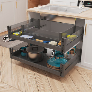 Cesta de cajón de <span class=keywords><strong>cocina</strong></span> de aluminio Cesta de verduras de <span class=keywords><strong>cocina</strong></span> Cajones Unidad alta Cesta extraíble - Product Image 1