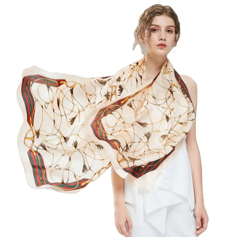 Commode en nylon floral foulards pêche impression numérique écharpe