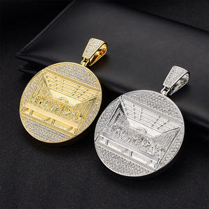 Duyizhao <span class=keywords><strong>2022</strong></span> Nouveauté Pendentif La Cène en Or, Bijoux Hip Hop en Alliage Sertis de Diamants pour Hommes, Vente Directe Usine - Product Image 4