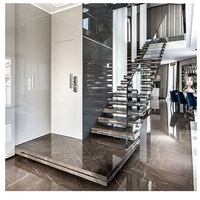 Escaliers droits en marbre poli, prix d'usine TAKA, designs d'escaliers en marbre noir