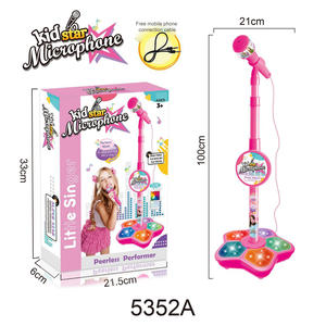 Micrófono de estrella para niños con soporte, Canción de Karaoke, instrumento musical, juguetes de entrenamiento cerebral, juguete educativo, regalo de <span class=keywords><strong>cumpleaños</strong></span> para niña y niño - Product Image 1