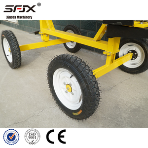 Bétonnière portative SFJX à 4 roues, jaune, moteur essence/diesel, déchargement manuel, pour travaux de construction - Product Image 3