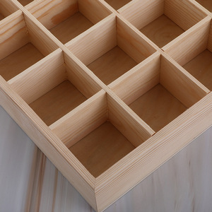 Boîte de rangement en bois à plusieurs compartiments, plateau rectangulaire à diviseurs 34x27x5cm pour l'organisation et l'emballage - Product Image 1