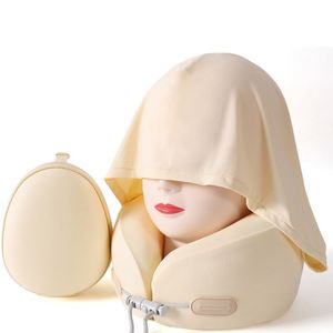 Oreiller de voyage personnalisé en soie glacée et mousse à mémoire de forme, avec sangles réglables, facile à transporter, logo, massage, portable pour les vols, les trains, le bureau - Product Image 3