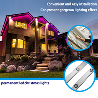 Luces de Riel Permanentes 12V IP68 para Exterior, Luces de Riel Permanentes para Fiestas de Navidad, Puntos de Luz de Píxel LED RGBW