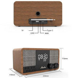 Venta caliente fuerte reloj Bluetooth Home <span class=keywords><strong>Theter</strong></span> teatro altavoz alimentado 5,3 10W gran potencia madera al aire libre Retro Altavoz Bluetooth - Product Image 6