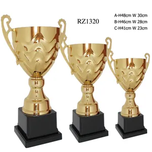Produttore all'ingrosso personalizzato OEM metal sports award trofei della tazza d'oro grande trofeo d'oro Base in plastica grande trofeo della scuola di calcio