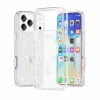Coque de téléphone magnétique antichoc à paillettes pour iPhone 17 Pro Max – Coque transparente de haute qualité