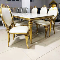 Tables et chaises de banquet de mariage en or de luxe russes à faire soi-même pour les événements, banquet de mariage, table de fête