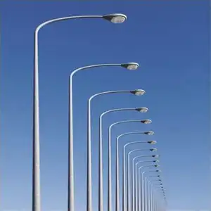 Lampadaire sur mesure en acier galvanisé à chaud de 4m-12m, poste de lampe à bras simple et double, pour l'extérieur