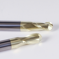Fresa de carburo de tungsteno HRC60 HANDERK con precios competitivos, fresa de punta de bola de 2 flautas para acero inoxidable