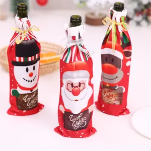 Dekorative Weinflaschen Frohe Weihnachten Dekor Weinflaschen abdeckung Weihnachten Neujahrs geschenk