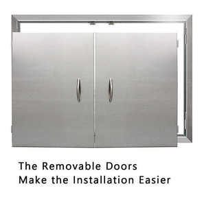 Porta della cucina per esterni barbecue 201 304 in acciaio inox doppia porta a muro armadi moderni mobili da cucina per esterni - Product Image 4