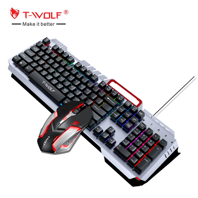 Glorious Model Combo Ergonomic Gaming Keyboard and Mouse with 104 Keys USB Interface for PC E-Sports Accessories