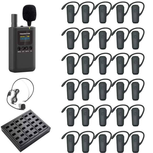 Tour Guide System Wireless Digital Simultaneous Interpretation for Tourism Group Visits & Training Receiver & Transmitter
