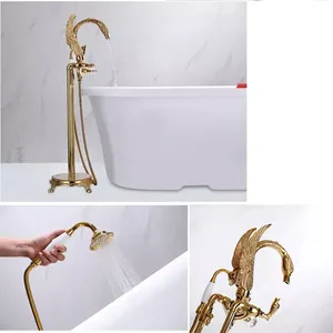 Robinet de douche à poser au sol <span class=keywords><strong>AMAXO</strong></span> 130 1012T-6 à poignée unique en laiton avec pommeau de douche rond à jet de pluie doux, certifié CE SASO UPC - Product Image 5