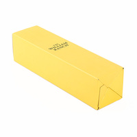 Kotak Hadiah Anggur Kaku Ramah Lingkungan Cetak Kustom Warna Kuning dengan Jendela, Penutup Magnetik, Desain Die Cut, Lapisan Spons untuk Promosi Lilin