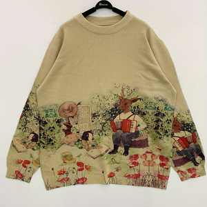 สเวตเตอร์ถักไซส์พิเศษสำหรับผู้ชายเสื้อสเวตเตอร์ผ้าคอตตอนพิมพ์ลายแมนเนอร์ชายไซส์พิเศษ - Product Image 2