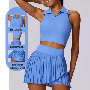 Sunquest Vêtements de tennis en gros <span class=keywords><strong>avec</strong></span> short intérieur Workout Fitness Jupes de tennis sexy à taille haute pour femmes - Product Image 4