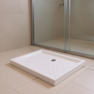 Plato de Ducha Rectangular de Cerámica 80x100 cm H6 con Orificio de Drenaje para Baño - Product Image 3